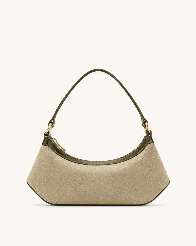 Lily Faux Suede Shoulder Bag - Green sold by JW PEI