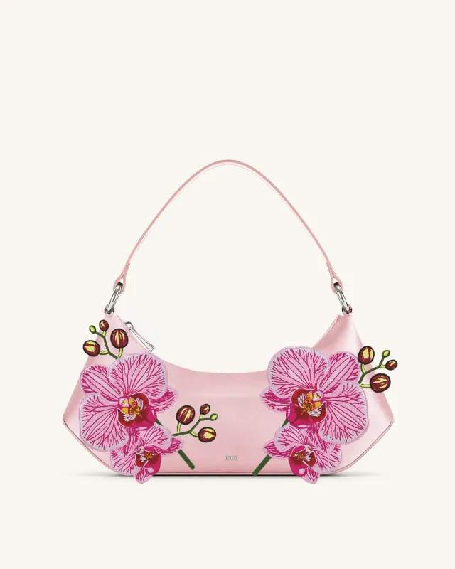 Lily Orchid Embroidered Shoulder Bag - Pink sold by JW PEI