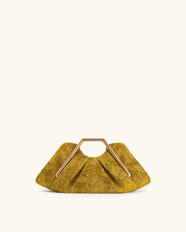 Lila Velvet Metal Frame Clutch - Yellow sold by JW PEI