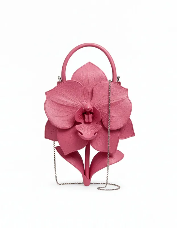 Floral Orchid Top Handle Bag - Pink sold by JW PEI