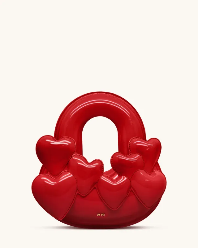 Alia Heart Top Handle Bag - Red sold by JW PEI