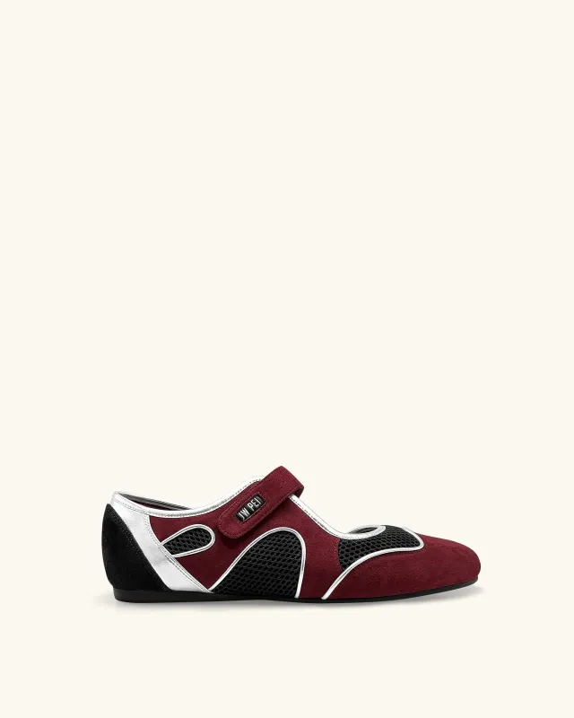 Zoe Mary Janes Flats – Burgundy Black sold by JW PEI