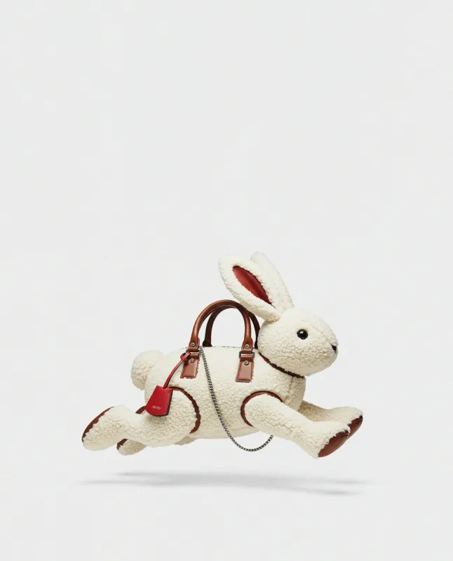 Bella Bunny Shearling Shaped Bag - White sold by JW PEI