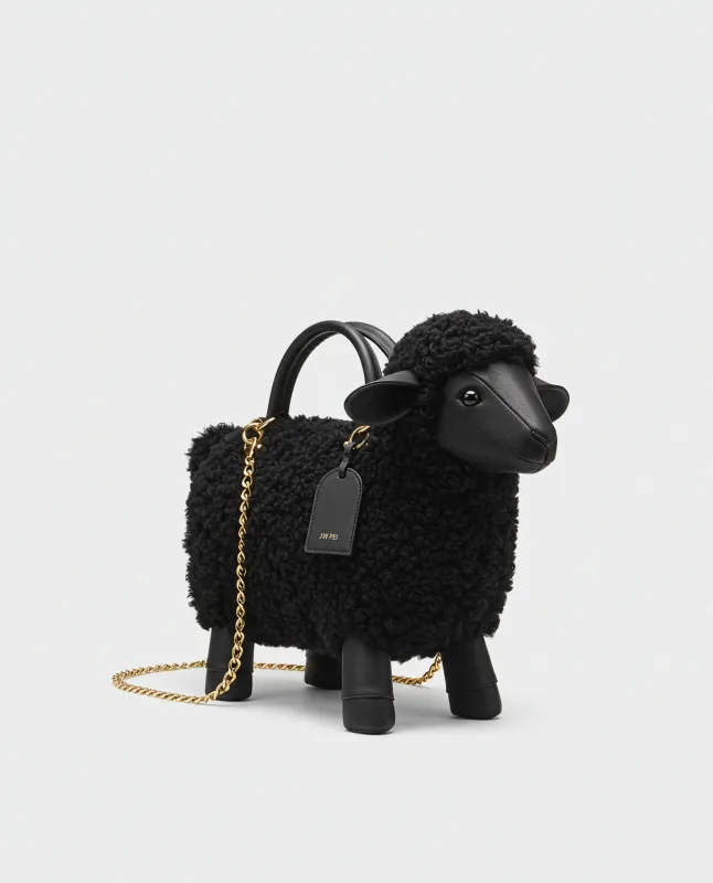 Luna Sheep Top Handle Bag - Black sold by JW PEI