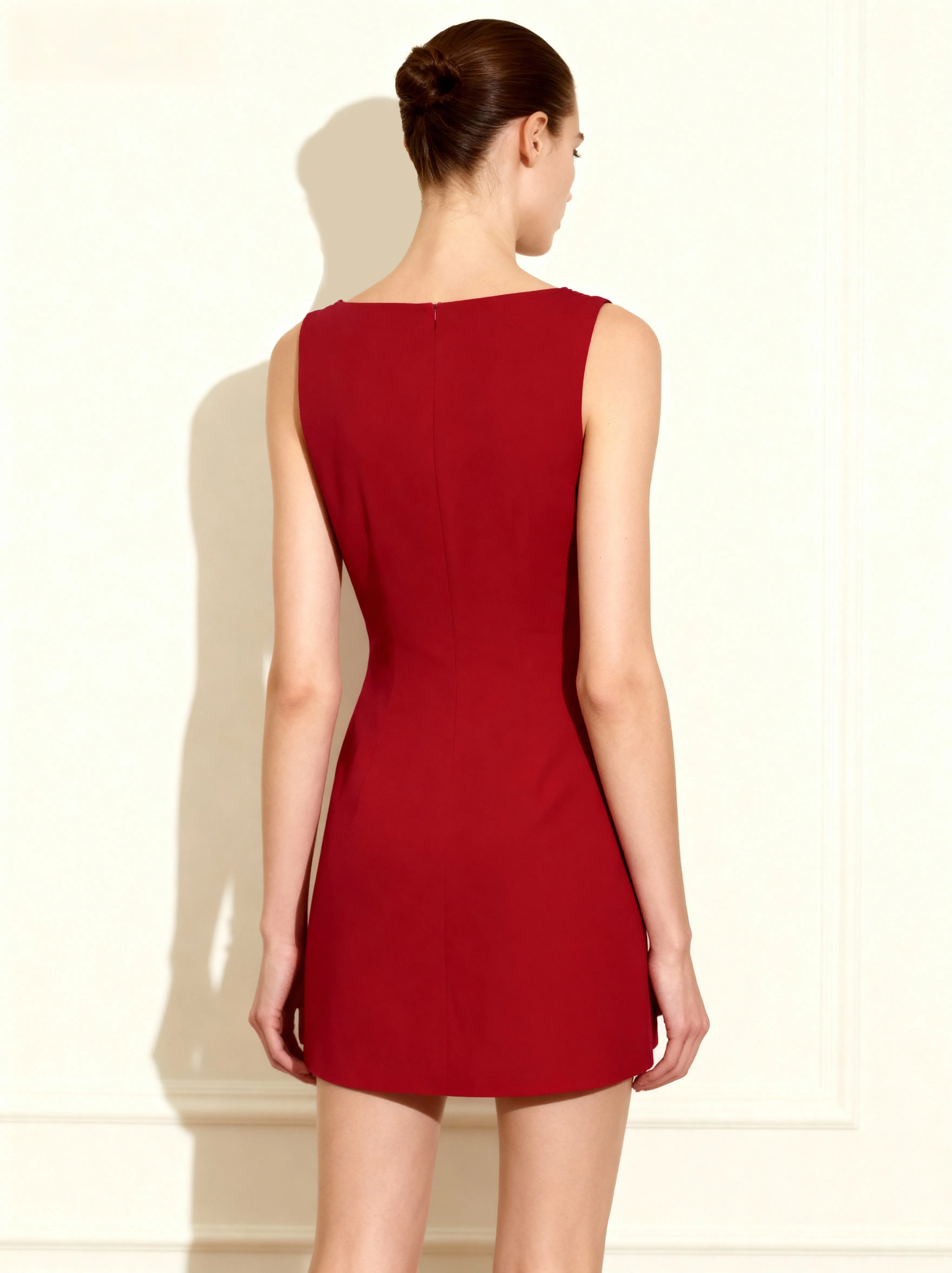 3D Floral-Appliqué Sheath Mini Dress - Red sold by JW PEI product image thumbnail 2