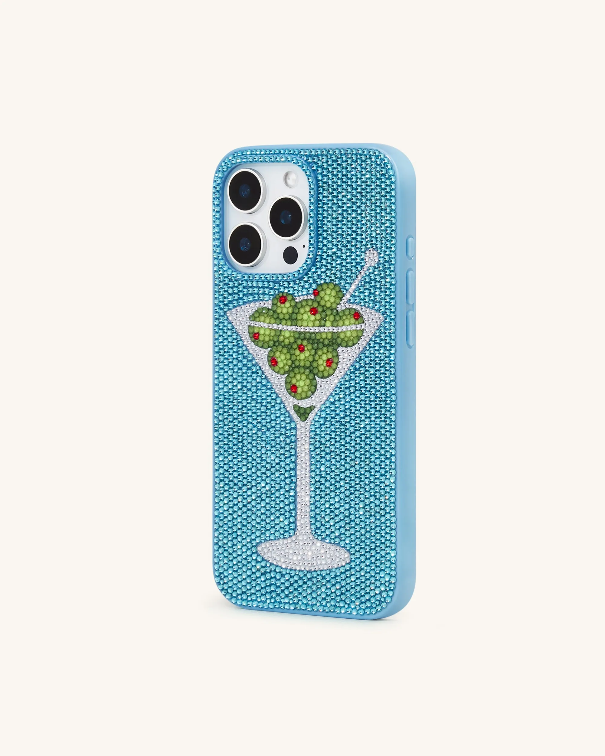 Olive Martini Artificial Crystal Phone Case - Light Blue sold by JW PEI product image thumbnail 2