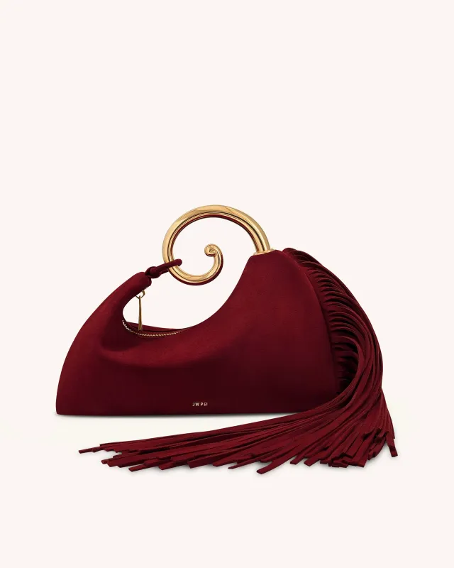 Nell Fringe Hardware Top Handle Bag - Burgundy sold by JW PEI