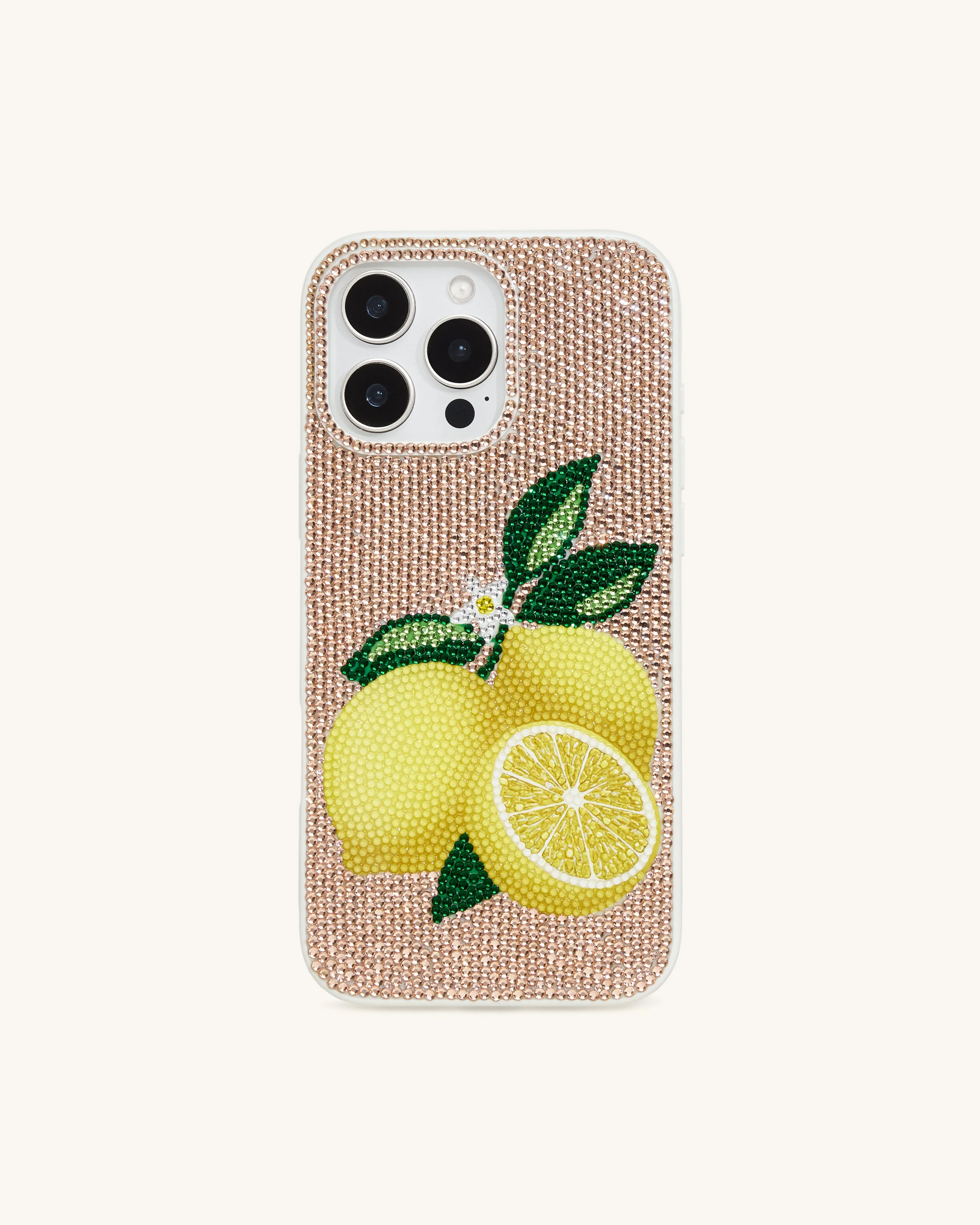 Lemon Artificial Crystal Phone Case - Gold sold by JW PEI