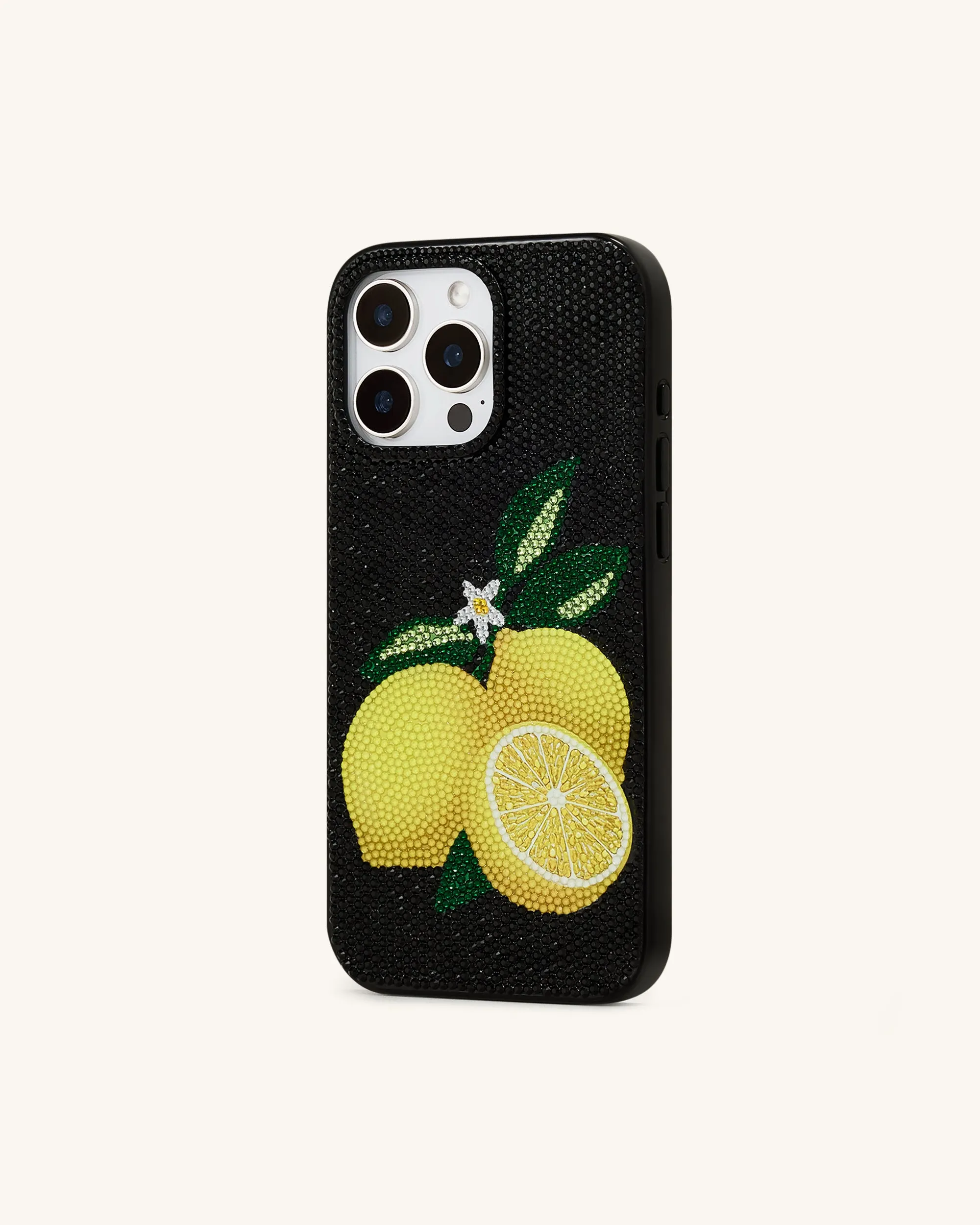 Lemon Artificial Crystal Phone Case - Black sold by JW PEI product image thumbnail 2