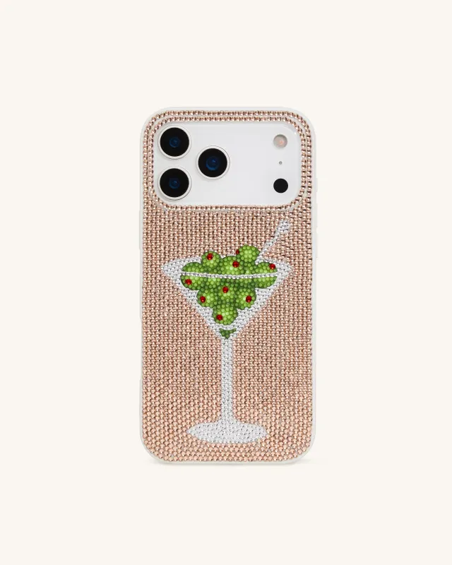 Olive Martini Artificial Crystal Phone Case - Gold sold by JW PEI