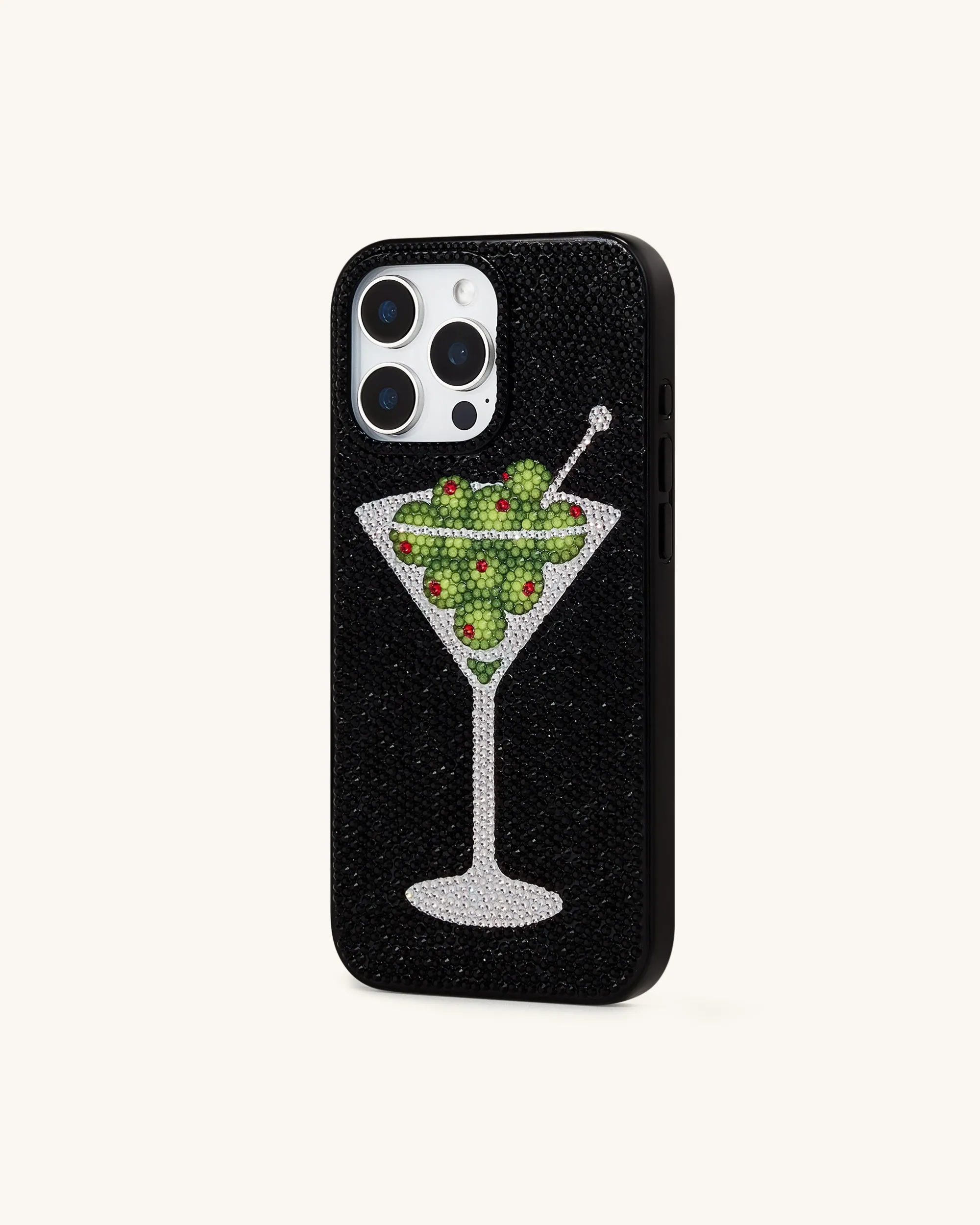 Olive Martini Artificial Crystal Phone Case - Black sold by JW PEI product image thumbnail 2