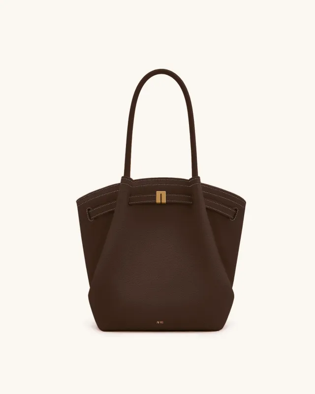 Hana Column Tote Bag - Dark Brown sold by JW PEI