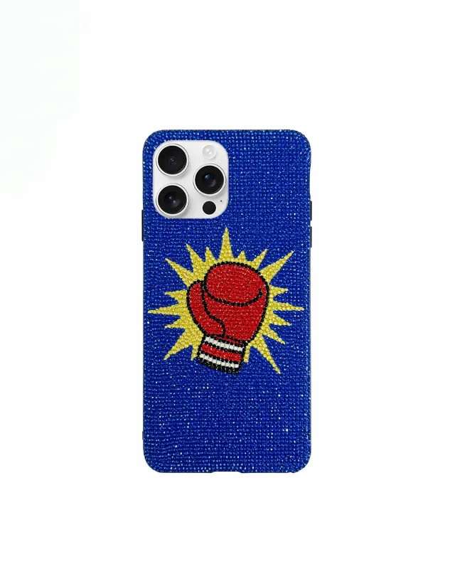 Artificial Crystal Boxing Glove Phone Case – Blue sold by JW PEI