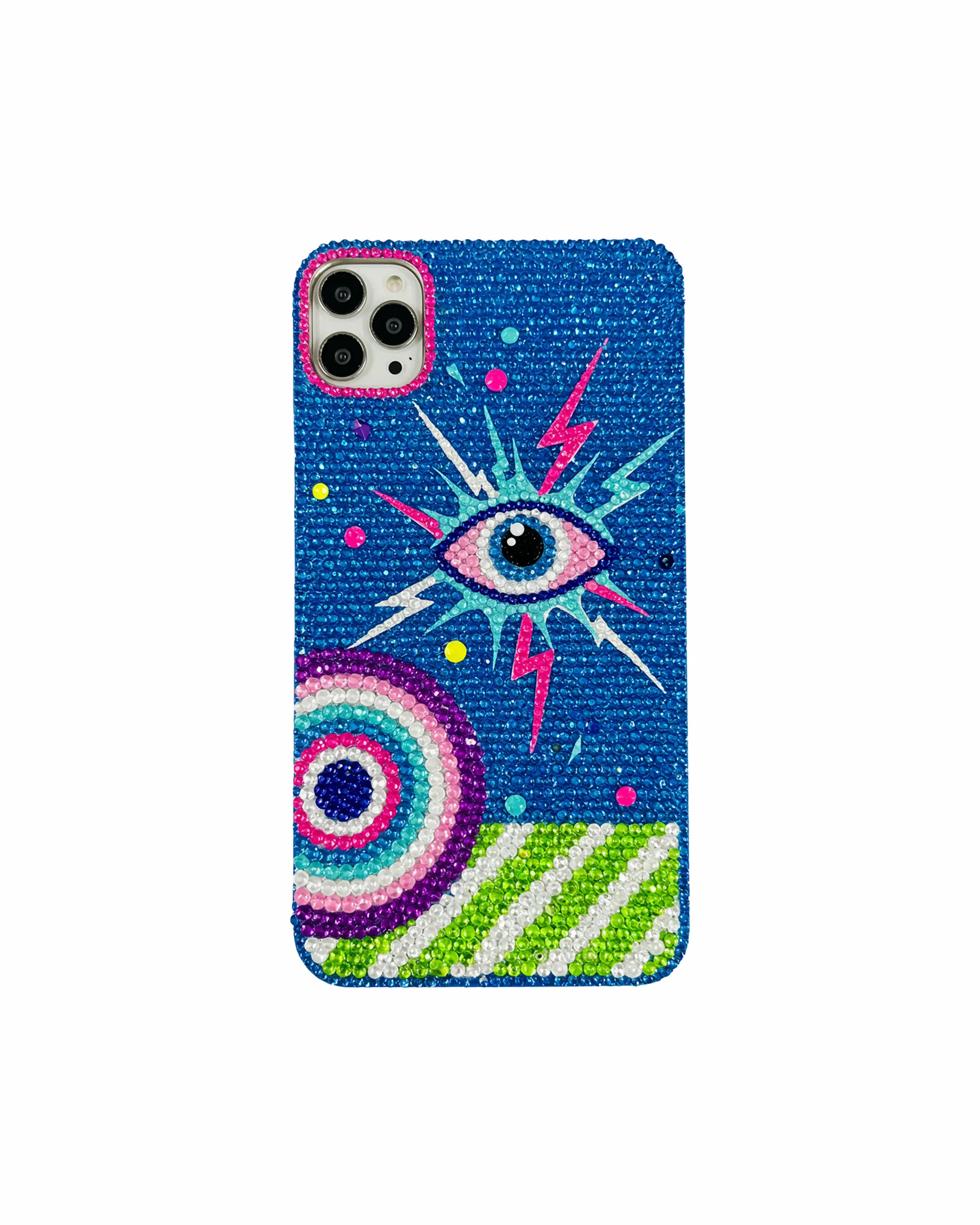 Eye Lightning Artificial Crystal Phone Case – Blue sold by JW PEI