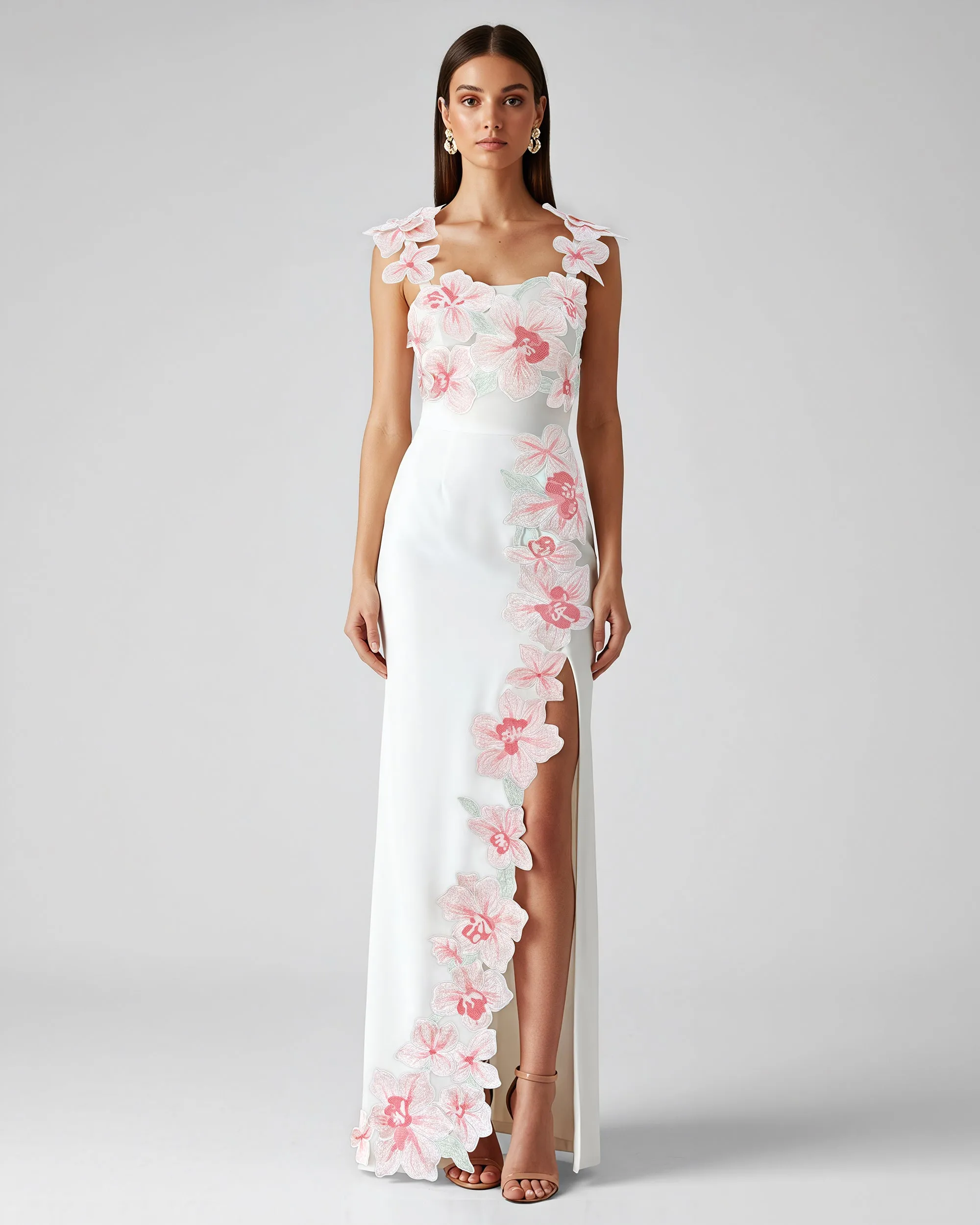 Flower Embroidered Dress - White/Pink sold by JW PEI