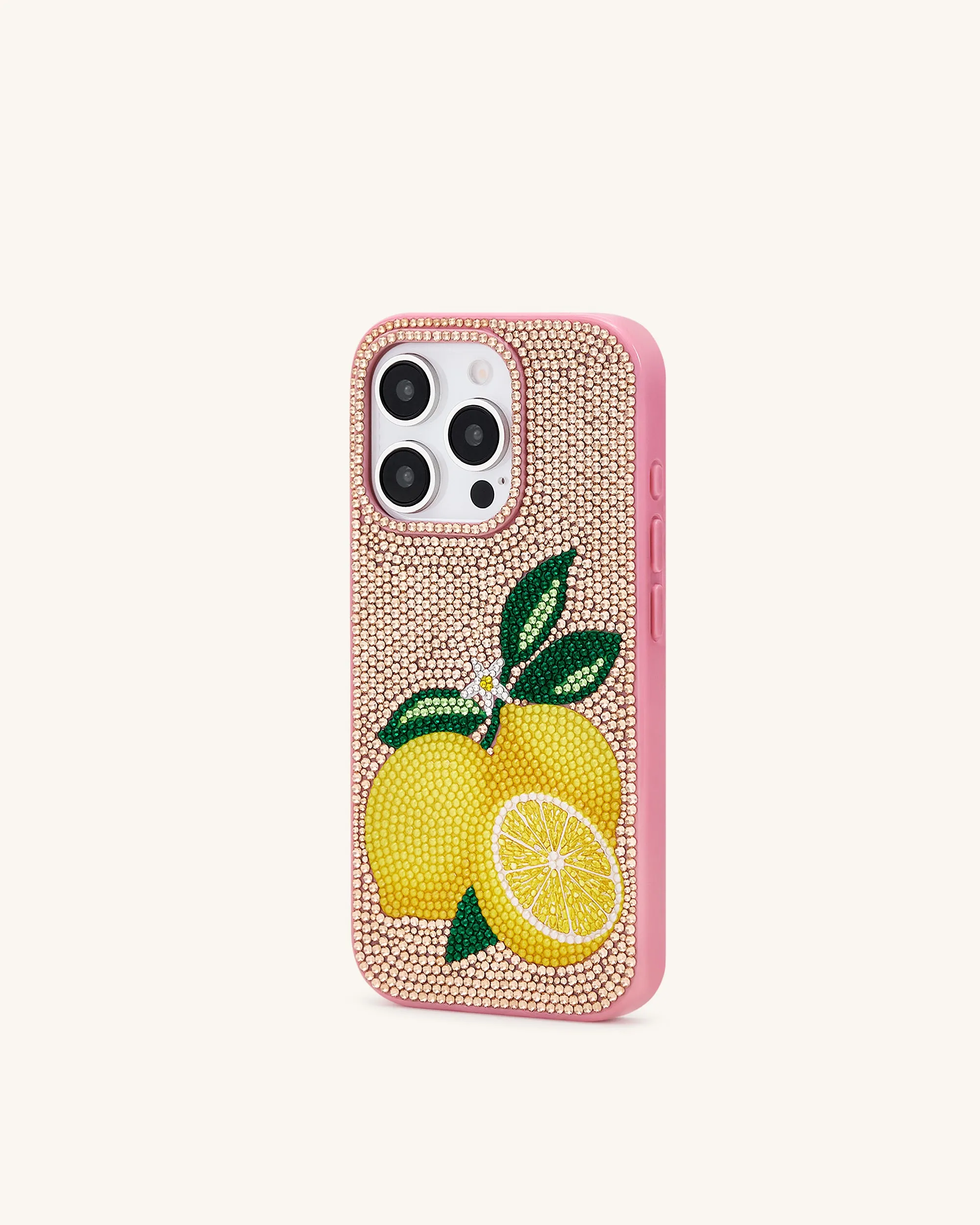 Lemon Artificial Crystal Phone Case - Pink sold by JW PEI product image thumbnail 2