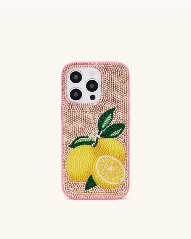 Lemon Artificial Crystal Phone Case - Pink sold by JW PEI