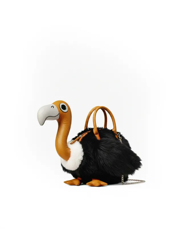 Dodo Bird Shaped Top Handle Bag - Black sold by JW PEI