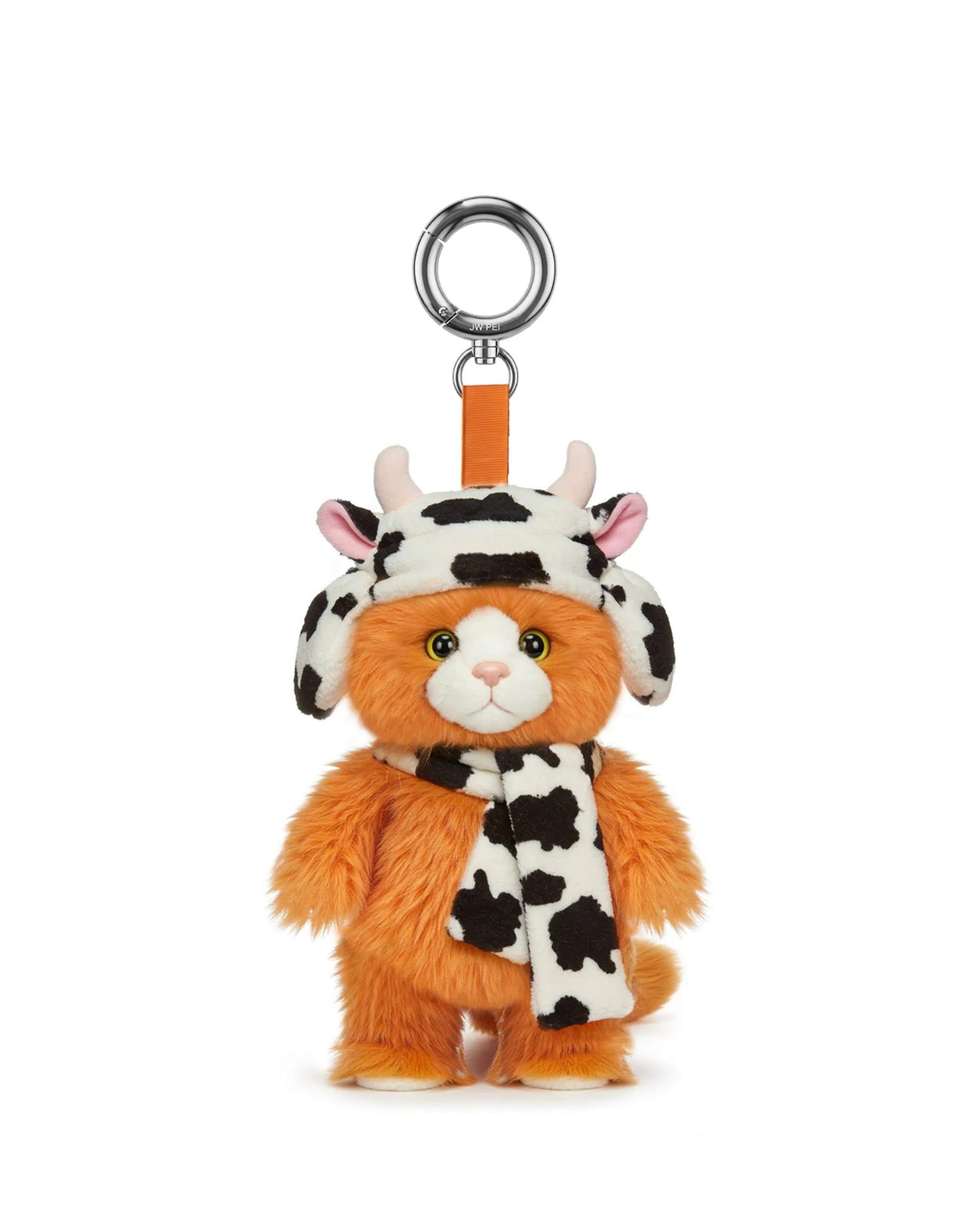 Fuzzy Orange Cat Figure Bag Charms Keychain - Orange sold by JW PEI
