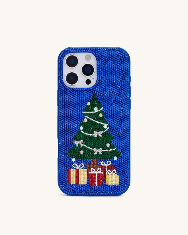 Christmas Tree Bling Phone Case - Cobalt Blue sold by JW PEI