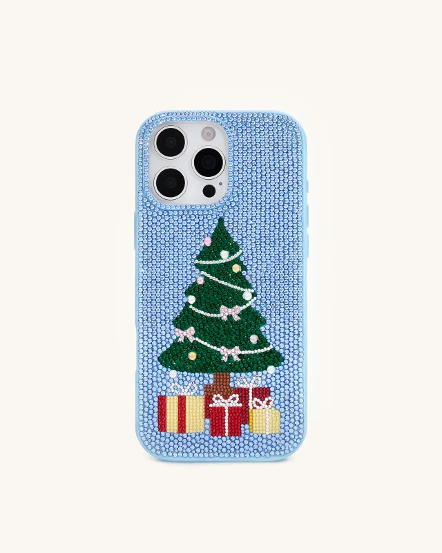Christmas Tree Bling Phone Case - Light Blue sold by JW PEI