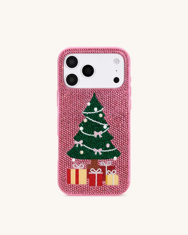 Christmas Tree Bling Phone Case - Pink sold by JW PEI