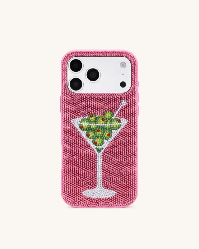 Olive Martini Artificial Crystal Phone Case - Pink sold by JW PEI