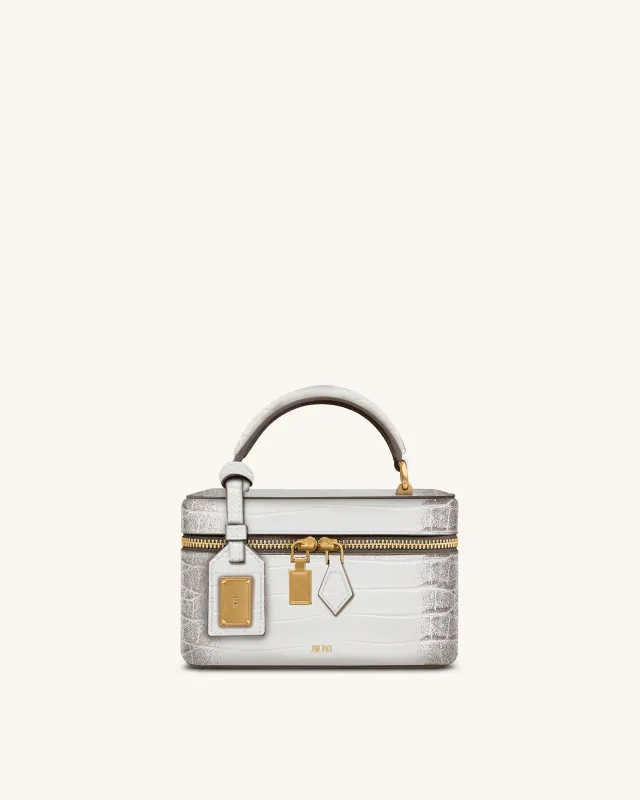 Cleo Box Shape Top Handle Bag - White Croc sold by JW PEI