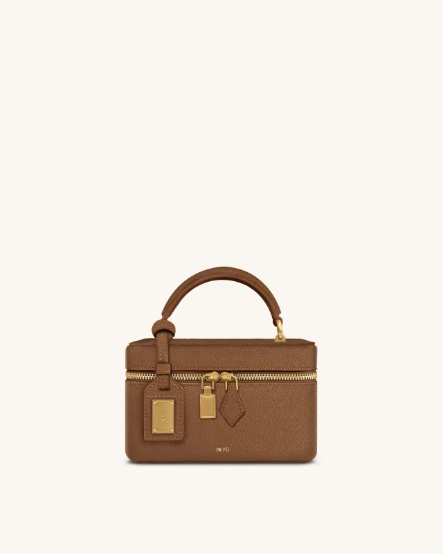 Cleo Box Shape Top Handle Bag - Brown sold by JW PEI