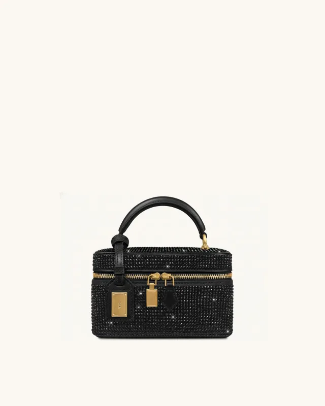 Cleo Artificial Crystal Box Shape Top Handle Bag - Black sold by JW PEI