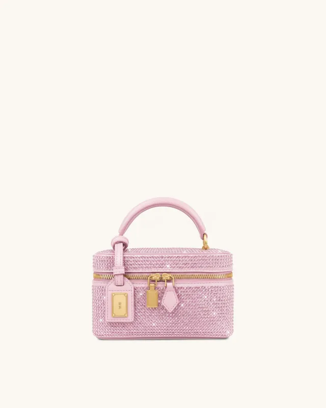 Cleo Artificial Crystal Box Shape Top Handle Bag - Pink sold by JW PEI