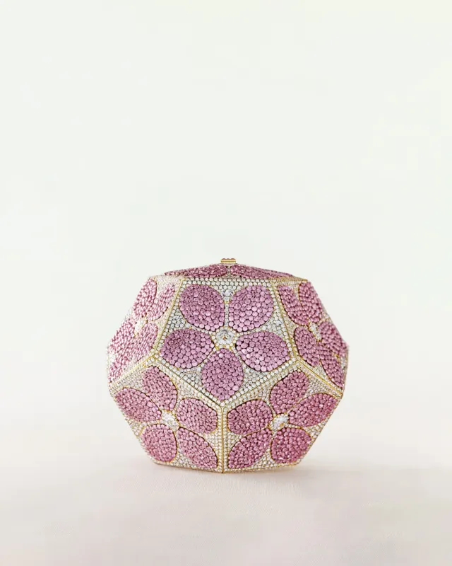 Floral Octagon Faux Crystal Clutch – Pink sold by JW PEI