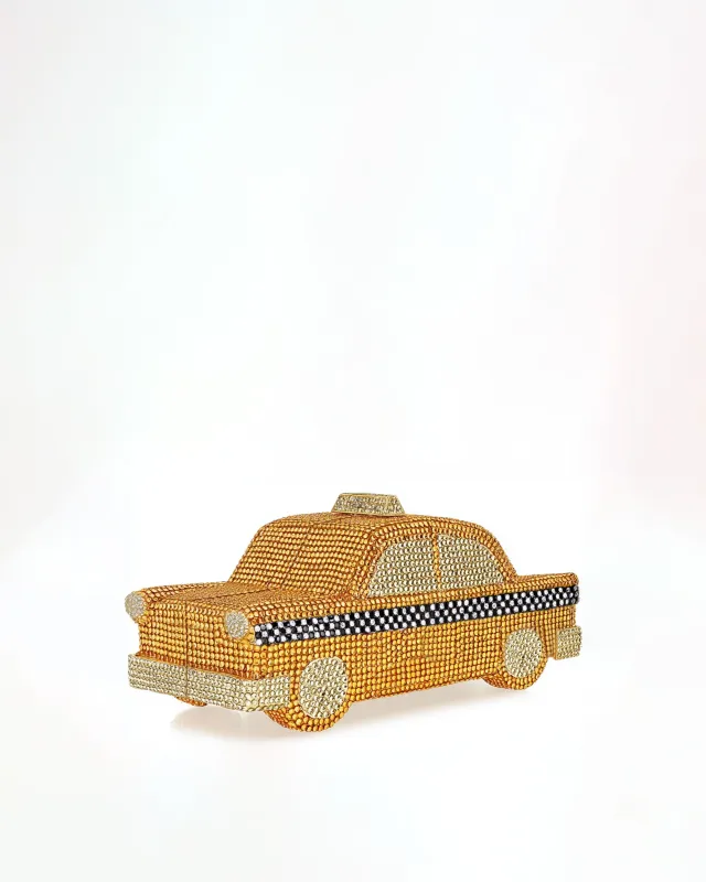 Taxi Faux Crystal Clutch - Gold sold by JW PEI
