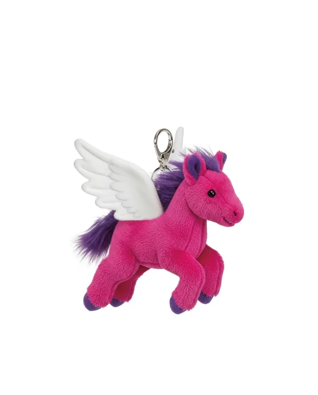 Fuzzy Magenta Flying Pony Bag Charm Keychain – Magenta sold by JW PEI