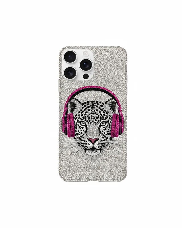 Leopard Headphones Phone Case – White sold by JW PEI