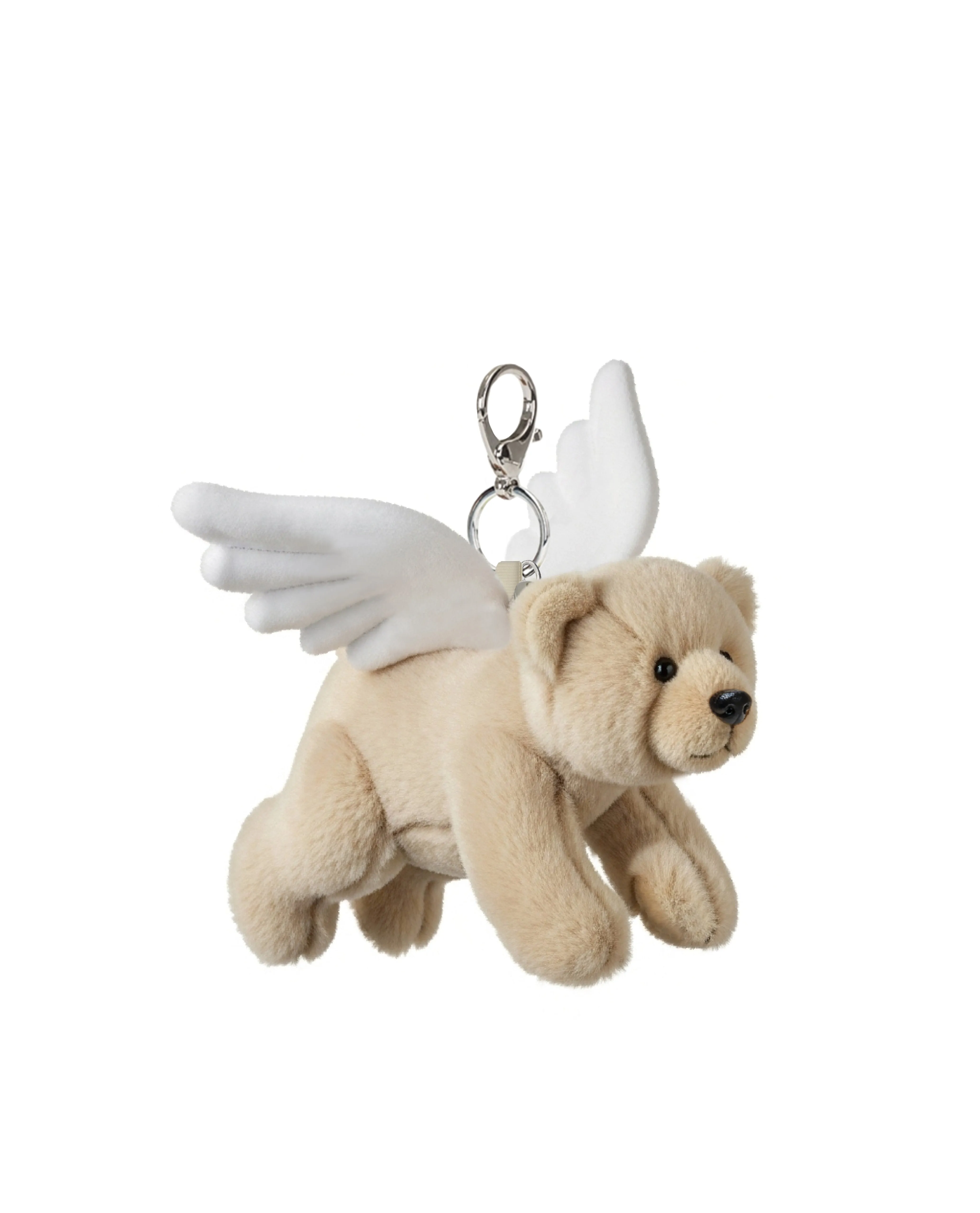 Fuzzy Flying Bear Plush Bag Charm Keychain – Beige sold by JW PEI
