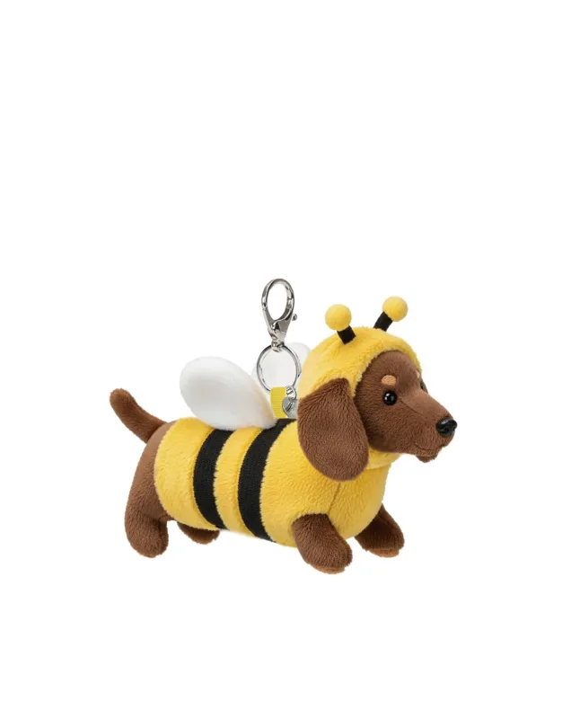 Bee Dog Plush Bag Charm Keychain – Brown Yellow sold by JW PEI