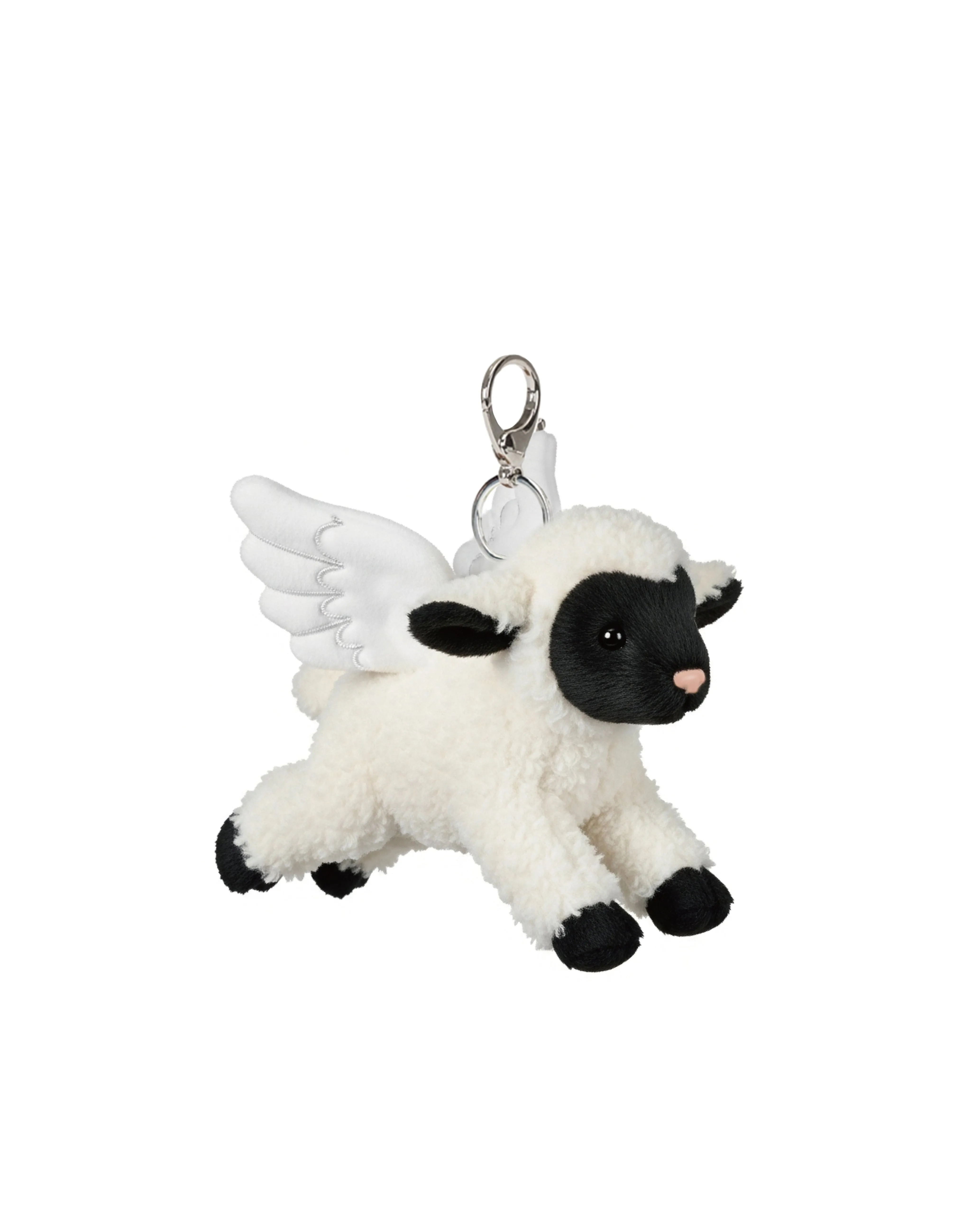Fuzzy White Flying Lamb Bag Charm Keychain – White sold by JW PEI