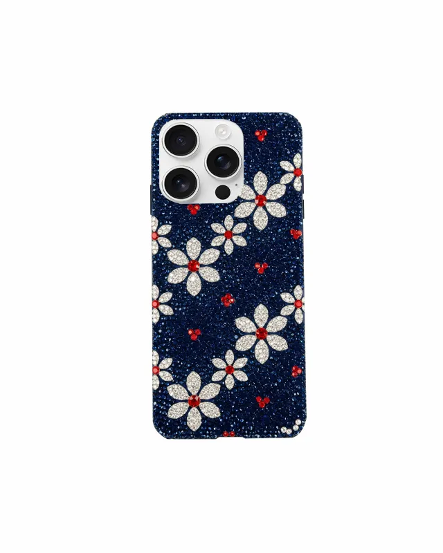 Floral Artificial Crystal Phone Case – Blue sold by JW PEI
