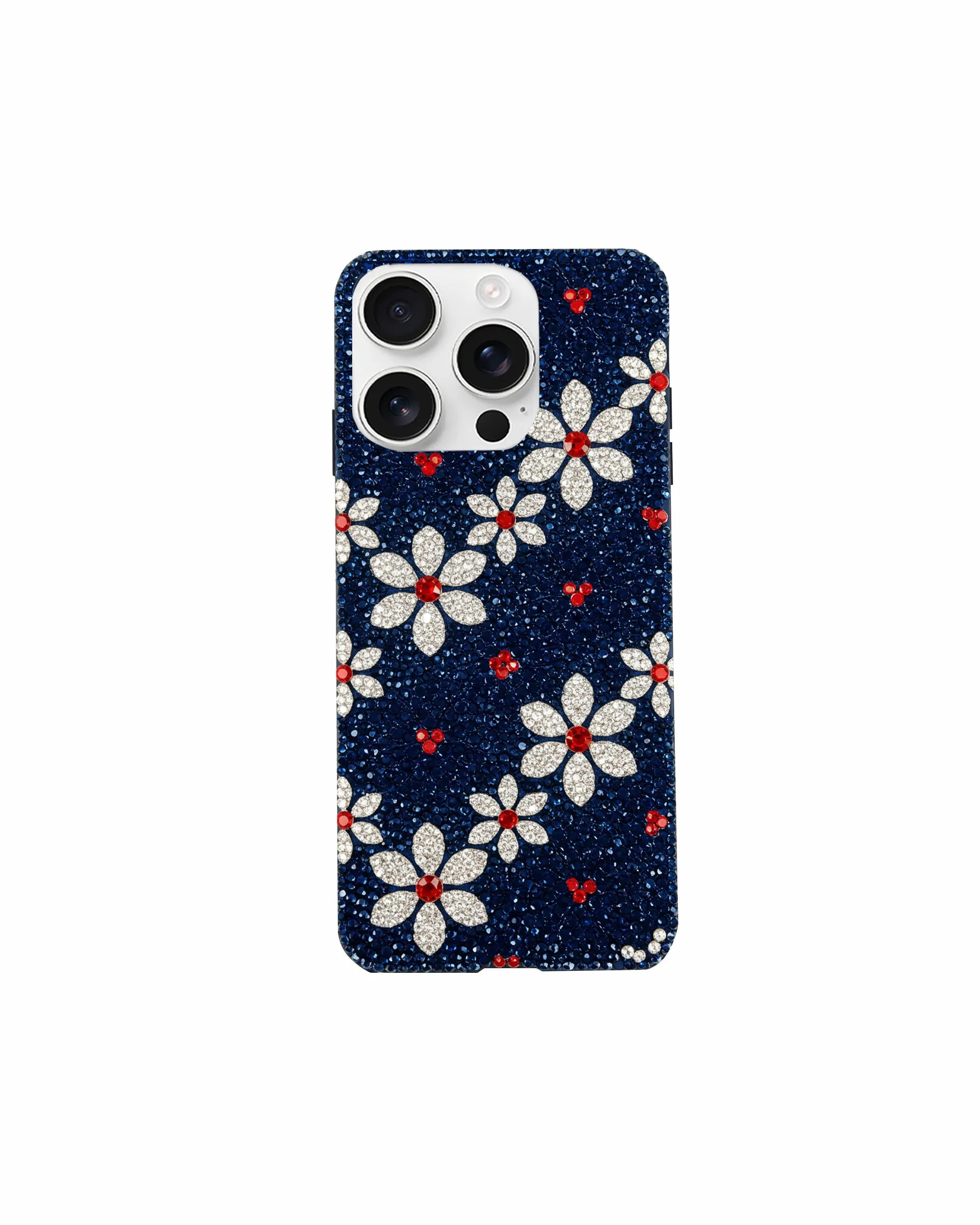 Floral Artificial Crystal Phone Case – Blue sold by JW PEI