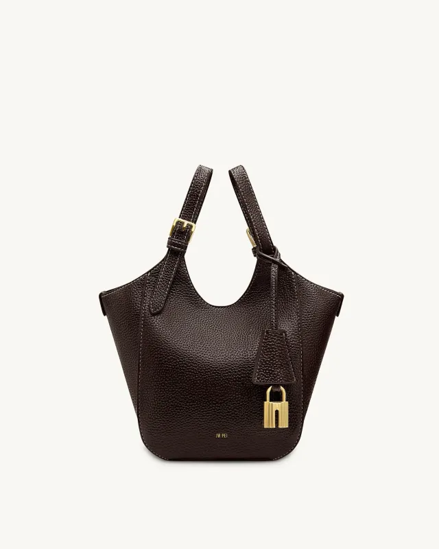 Ines Padlock Tote Bag - Dark Brown sold by JW PEI