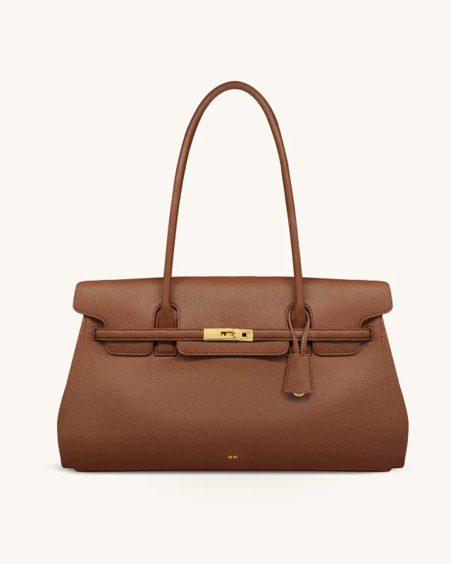 Yara Large Shoulder Bag - Saddle Brown sold by JW PEI