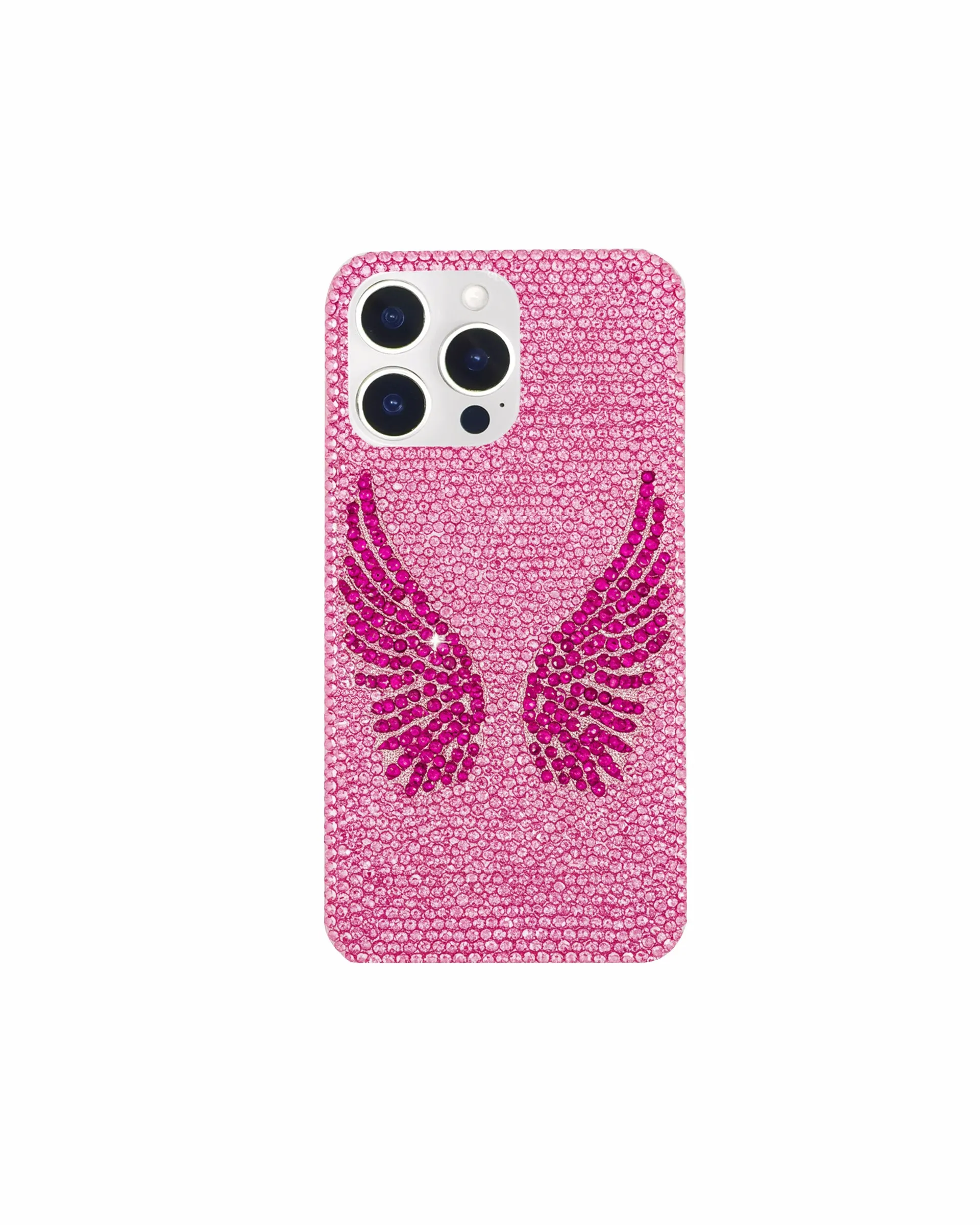 Artificial Crystal Angel Wings Phone Case - Pink sold by JW PEI