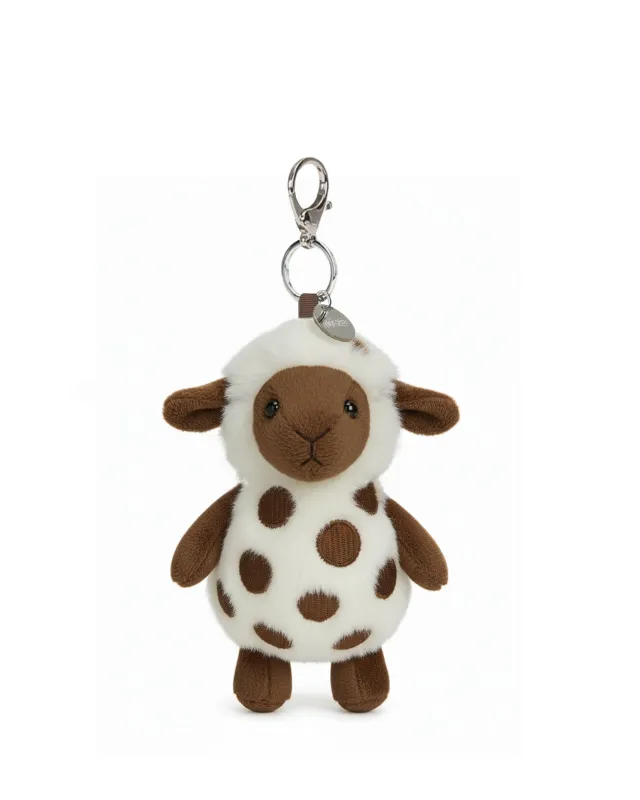 Polka Dot Sheep Plush Bag Charm Keychain – Brown White sold by JW PEI