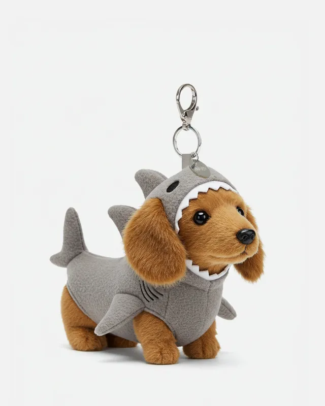 Shark Puppy Plush Bag Charm Keychain – Brown sold by JW PEI