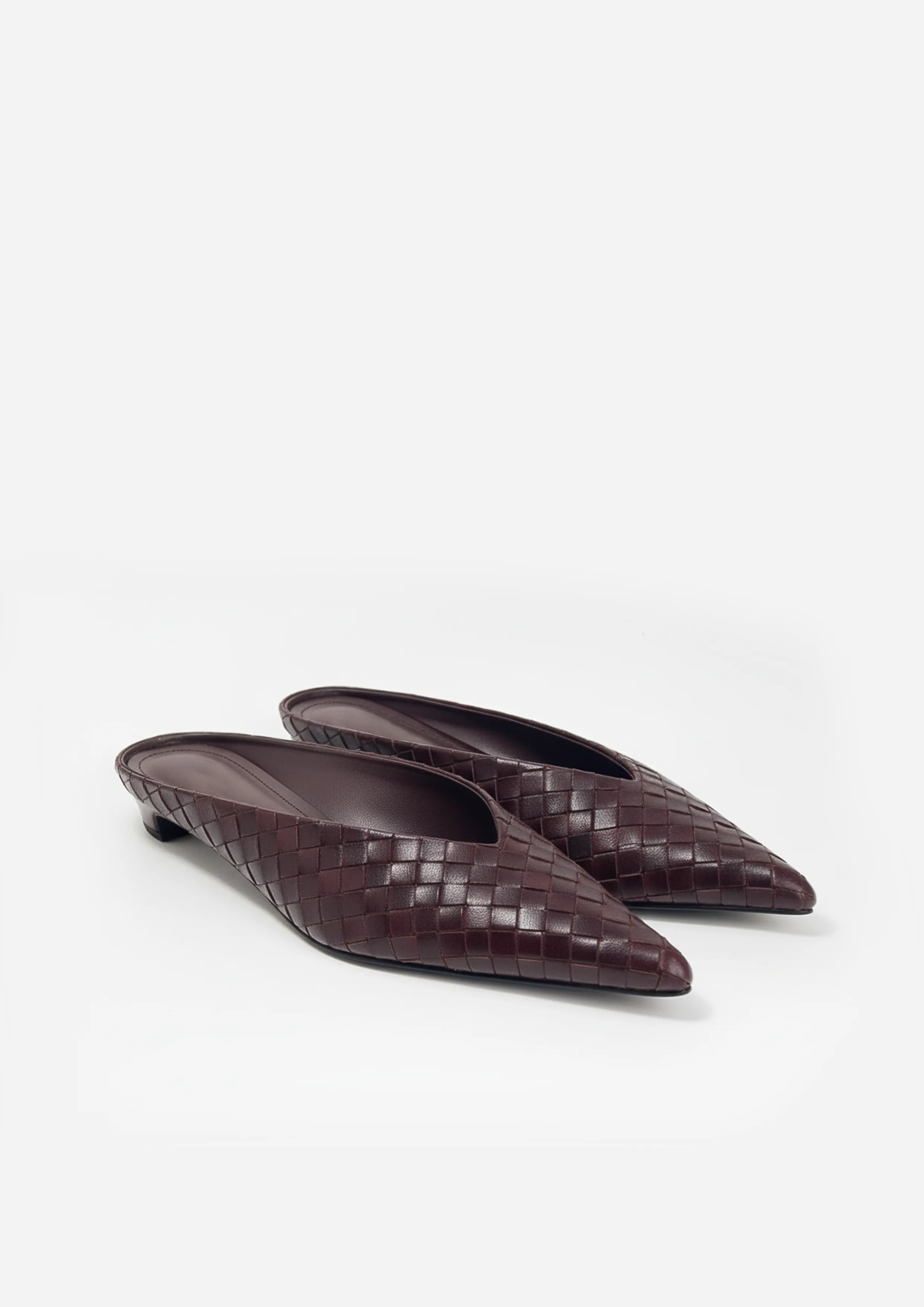 Ruby Woven Mules – Burgundy sold by JW PEI