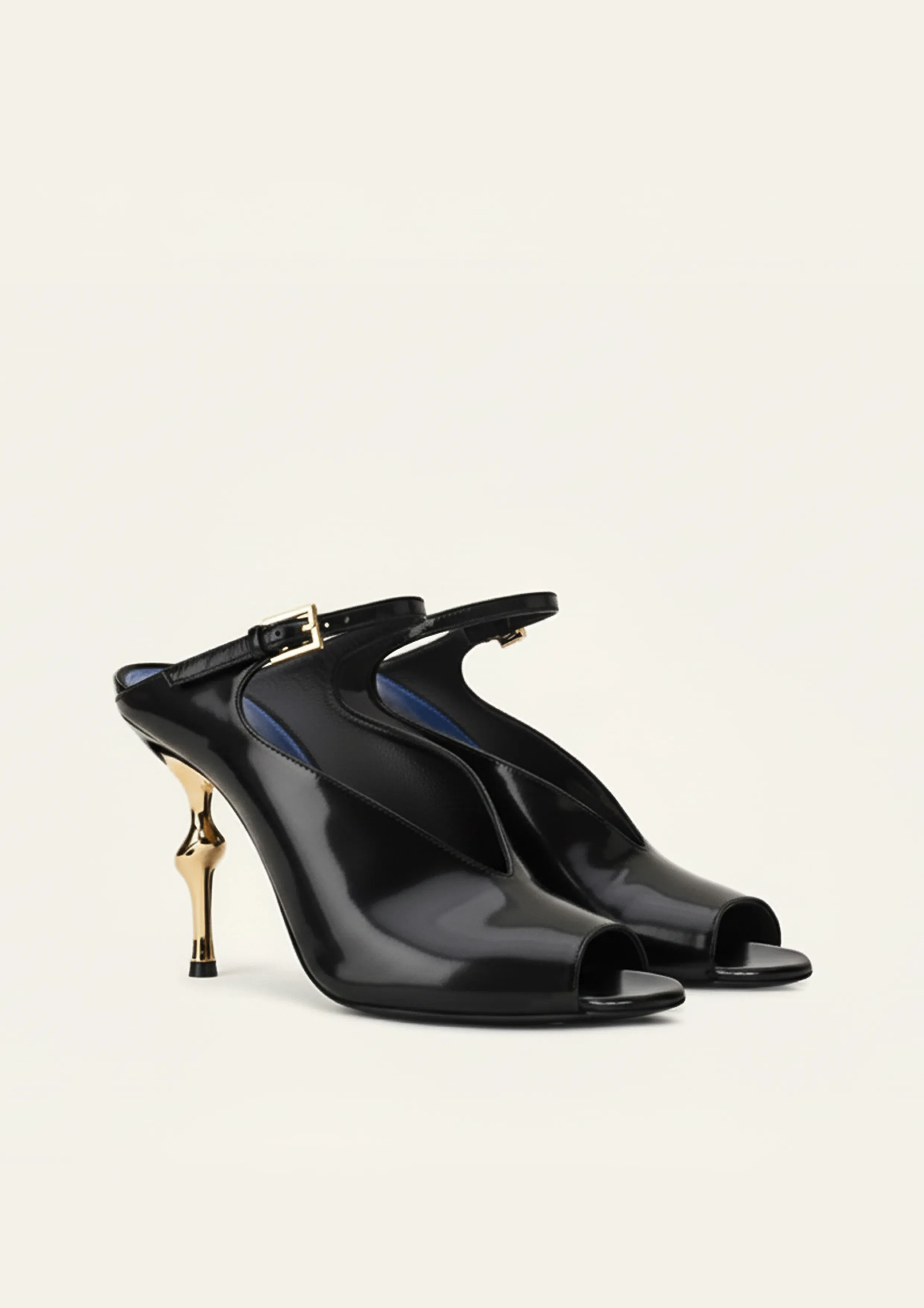 Jasmin Sculpted Heel Mules – Black sold by JW PEI