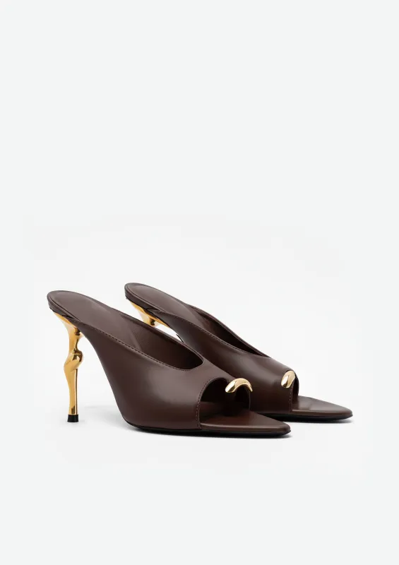 Sienna Sculpted Mules – Brown sold by JW PEI