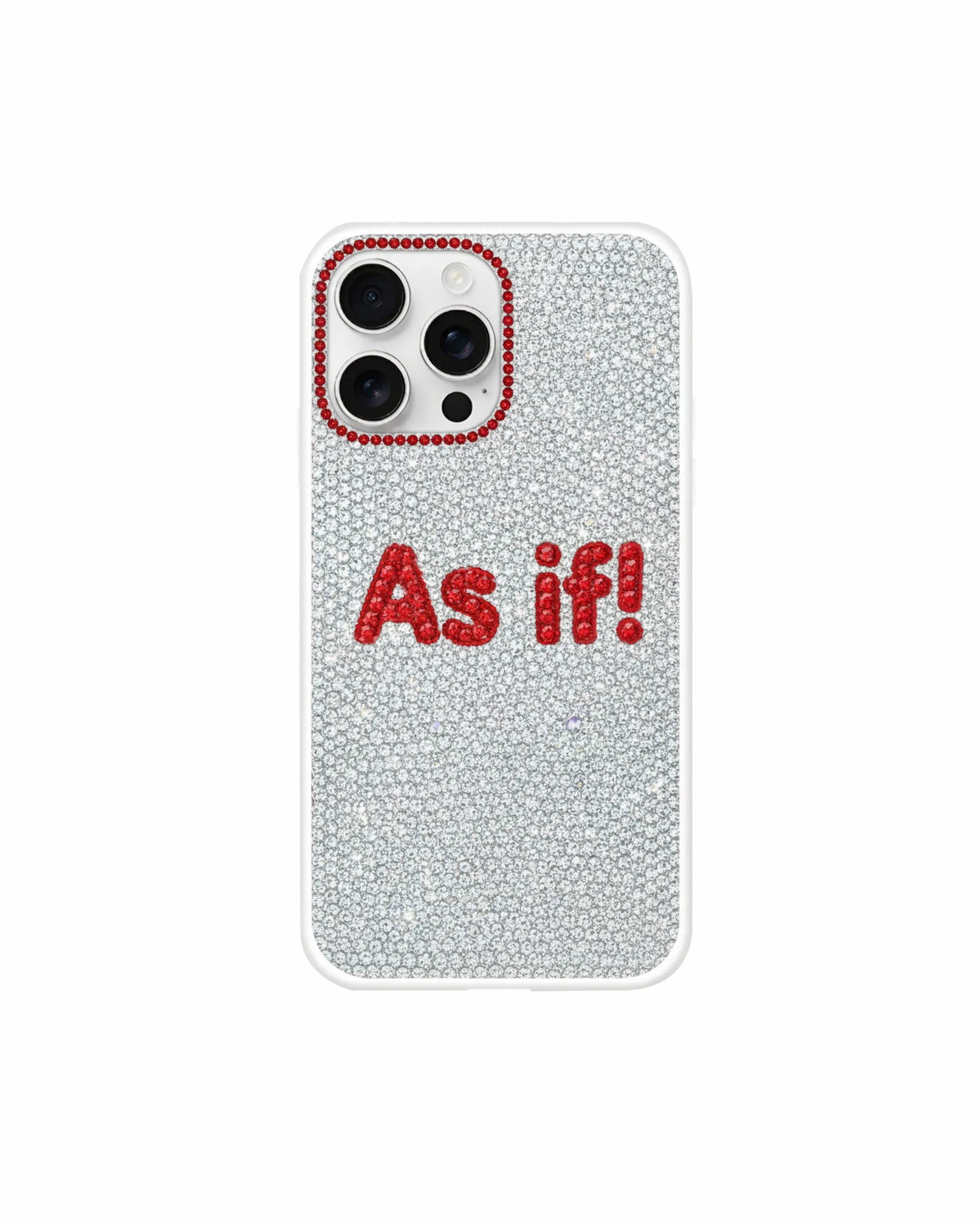 Red As If! Artificial Crystal Phone Case – White sold by JW PEI