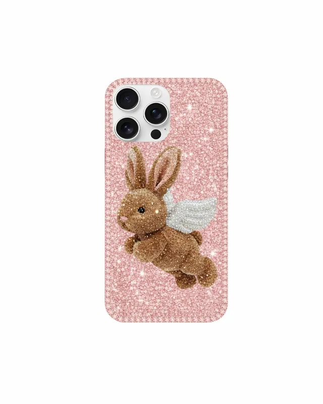 Angel Bunny Glitter Phone Case – Pink sold by JW PEI
